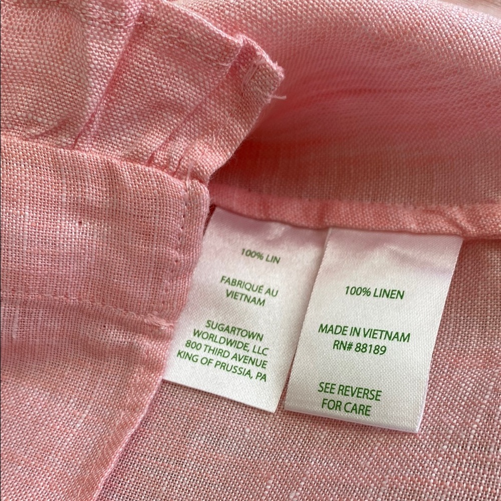 Lilly Pulitzer Light Pink Sorbet Button Down Carden ruffle Shirt, S, NWOT - Picture 5 of 9
